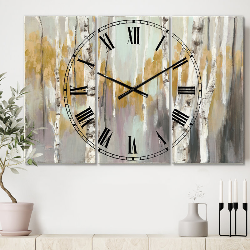 Horloge murale surdimensionnée 3 panneaux Swigart