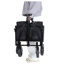 Chariot utilitaire extensible à deux couches en acier avec poche de rangement supplémentaire, noir