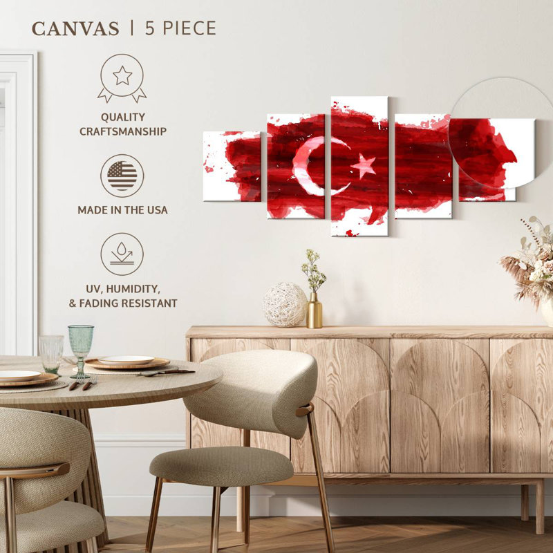 Brush Style Turkish Flag, 36" H x 80" W