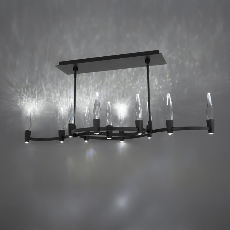 Twirl 13 Light Crystal LED Linear Pendant