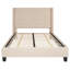 Lit plateforme tapissier capitonné avec côtés allongés à garniture cloutée Aluino-29332067-29332070