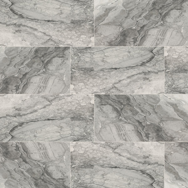 Zola 12 in. x 24 in. Polished Porcelain Marble Look Floor and Wall Tile