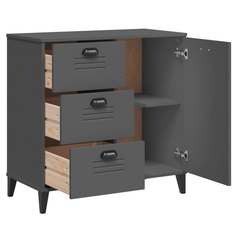 Armoire de rangement Vidaxl en bois d'ingénierie gris anthracite