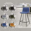 Tabouret de comptoir 35 po avec assise et repose-pieds en acier inoxydable-1563226208