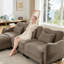 Canapé de soutien surdimensionné en chenille 4 places, avec 4 coussins de taille exquise, conception ergonomique incurvée, canapé modulaire facile à assembler pour le bureau du salon, café-133914852-133914847
