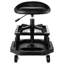 Tabouret Garage Shop à hauteur réglable, support de 300 lb, 2 plateaux de rangement, rotation et verrouillage à 360 °, mousse noire roulante avec