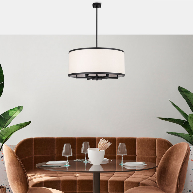Floid 6 - Light Black Drum Pendant