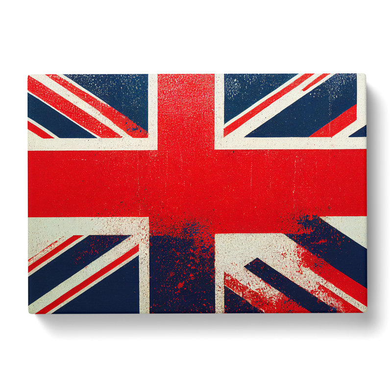 Union Jack Flag Graffiti Vol.3 - Wrapped Canvas Painting, 50cm H x 76cm W x 3cm D