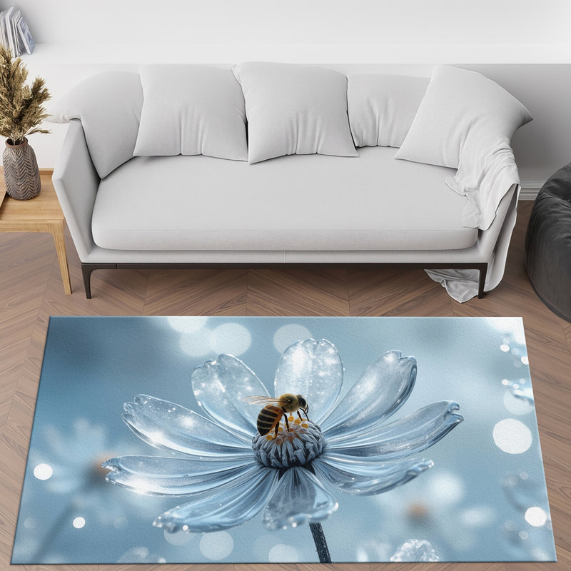 Chic and Elegant With Pile Soft Printed Rug Adorned With Floral and Geometric Patterns for an Enhanced Living Space Aesthetic