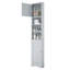 Tall Grey Corner Bathroom Storage Cabinet With 2 Doors And Adjustable Shelves | Gift Idea
