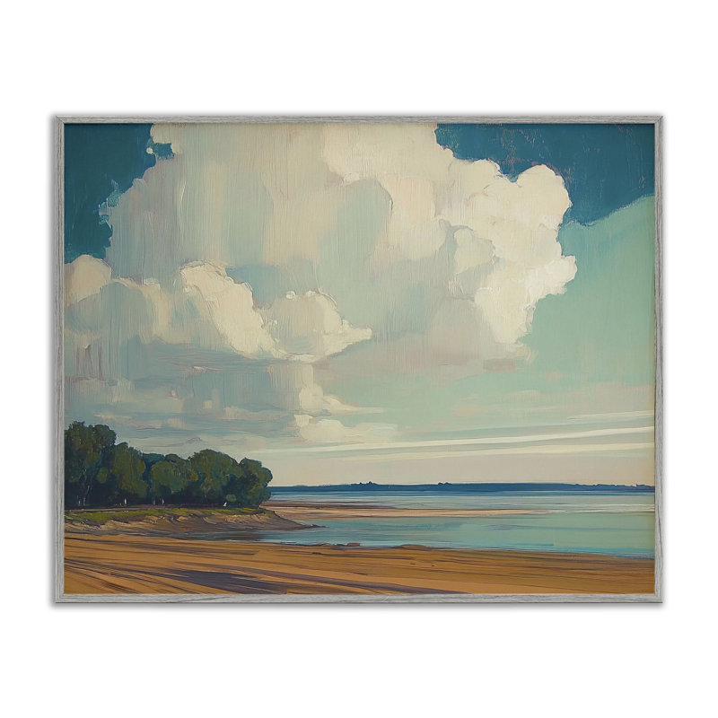 Nuage sur une plage étendue, estampe numérique, conception d'Elara Yasna, Estampe numérique Farmhouse, H 11 po x l 14 po