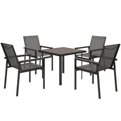 Steel Patio Dining Set Table,