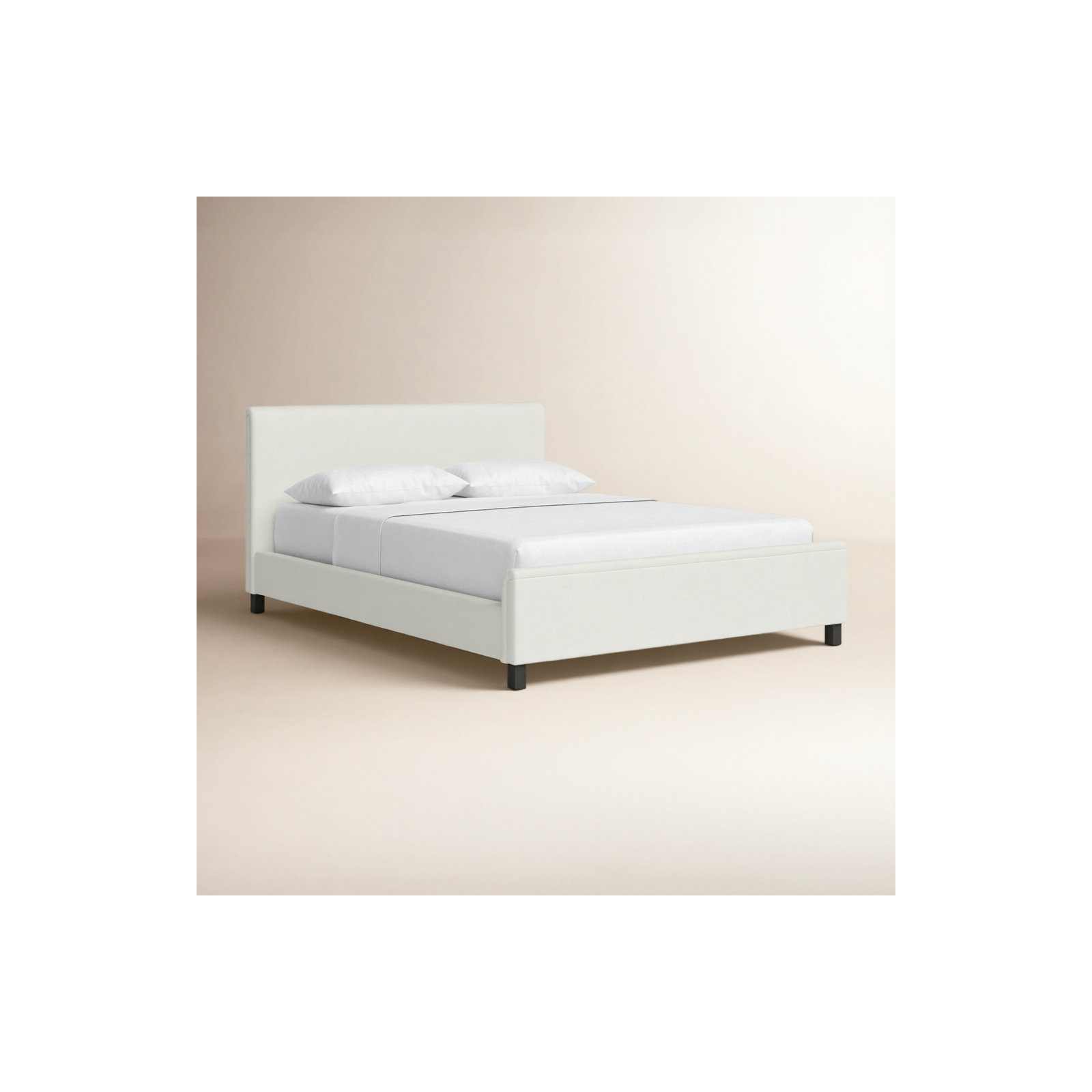 Finney Upholstered Bed, Cream, Queen