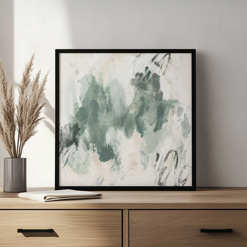 «Verdigris Strokes II» par June Erica Vess, reproduction d'art, Impression sur cadre ouvert sans papier mat, Doré