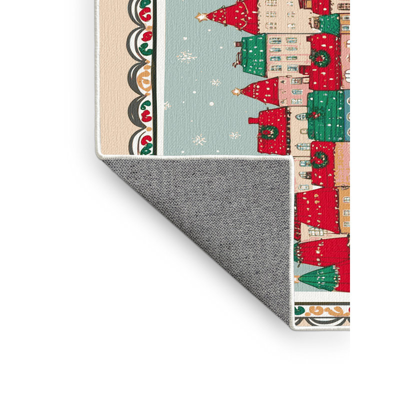 Tapis de Noël hiver lavable Ginza Six, Rectangulaire 2 pi x 3 pi