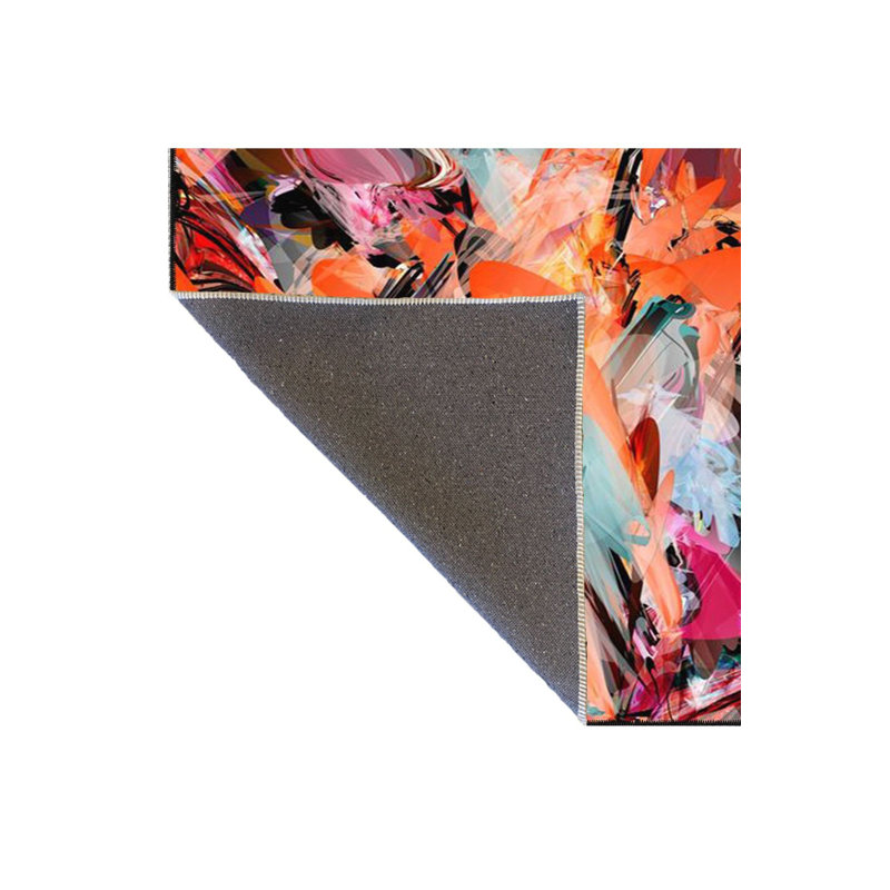 Tapis décoratif lavable à motif de cristaux orange, Sous-tapis rectangulaire de 3 pi 3 po x 4 pi 11 po