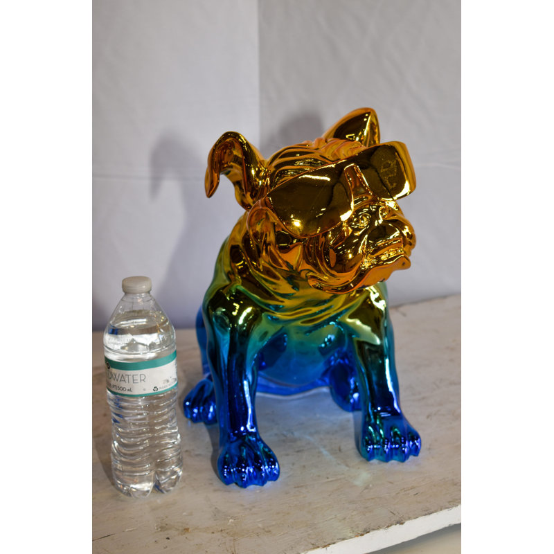 Statue de jardin pour chien Ilijan Ombre, Bleu varié