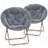 Upholstered Round Saucer Chairs Lounge Chairs, Foldable Papasan Chairs Reading Chairs for Bedroom-920271717-895868162