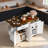 Farmhouse Kitchen Island With Power Outlet, Drop Leaf, Spice Rack, Drawers, And Wheels-317466213