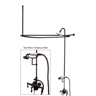 Système de douche complet Vintage à contrôle de volume avec valve brute