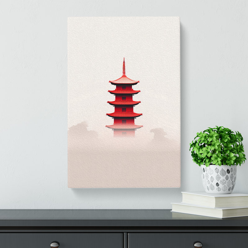 Pagoda Minimalism - Wrapped Canvas, 60cm H x 40cm W x 3cm D