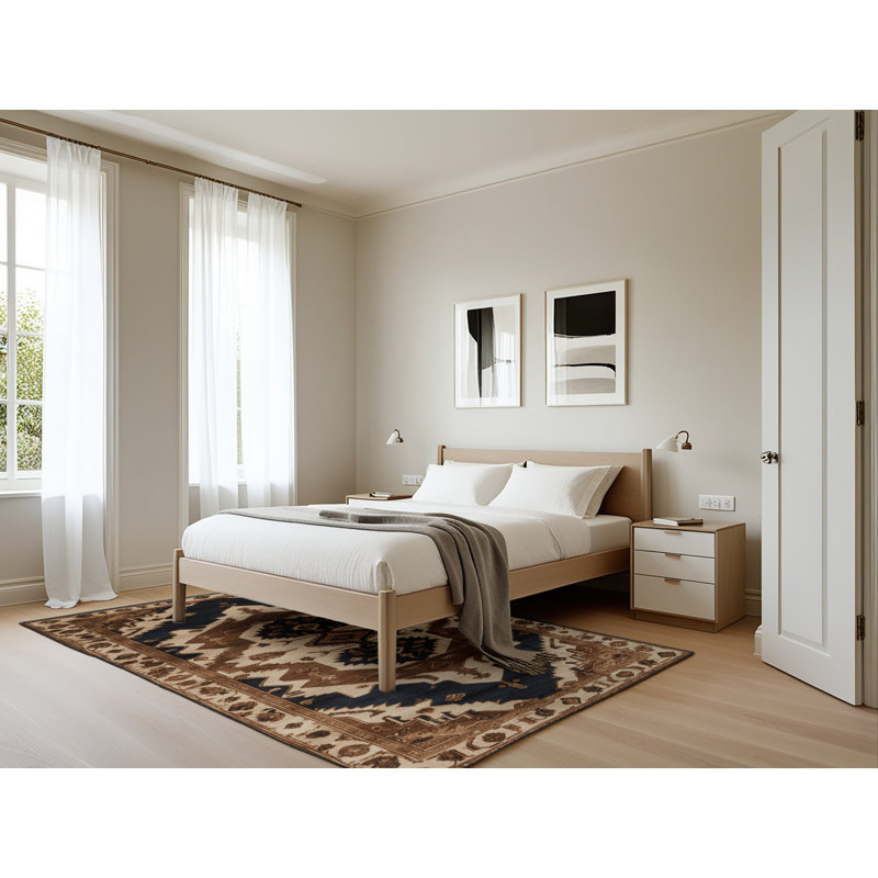 Tapis brun lavable à la machine, Rectangle 5 pi x 7 pi