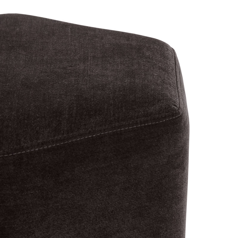 Hexad Luxurious Velvet Ottoman in Ganache Brown, Brown Velvet