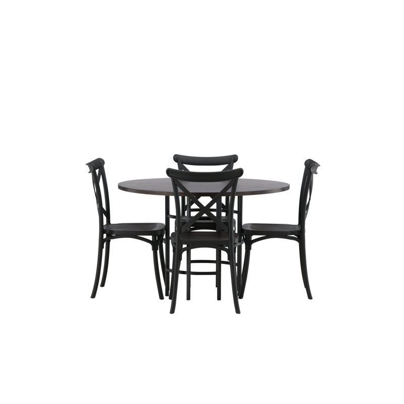 Riddick 4 - Person Dining Set, Brown