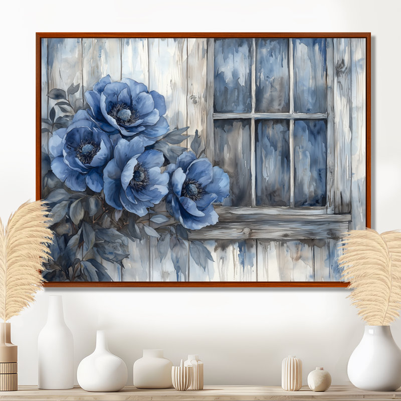 Alger - Floral Oversized Canvas Prints, Brun, H 12 po x l 20 po, Impression encadrée flottante sans passe-partout