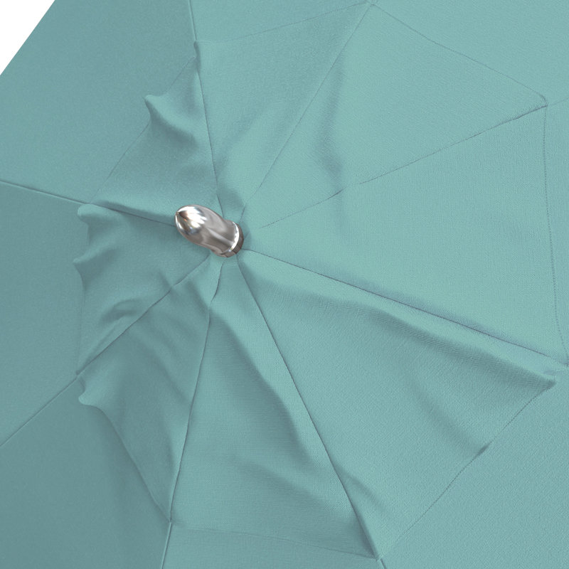 Parasol de patio en teck de 11 pieds en aluminium avec nervures en fibre de verre et poulie à Aruba, Aruba