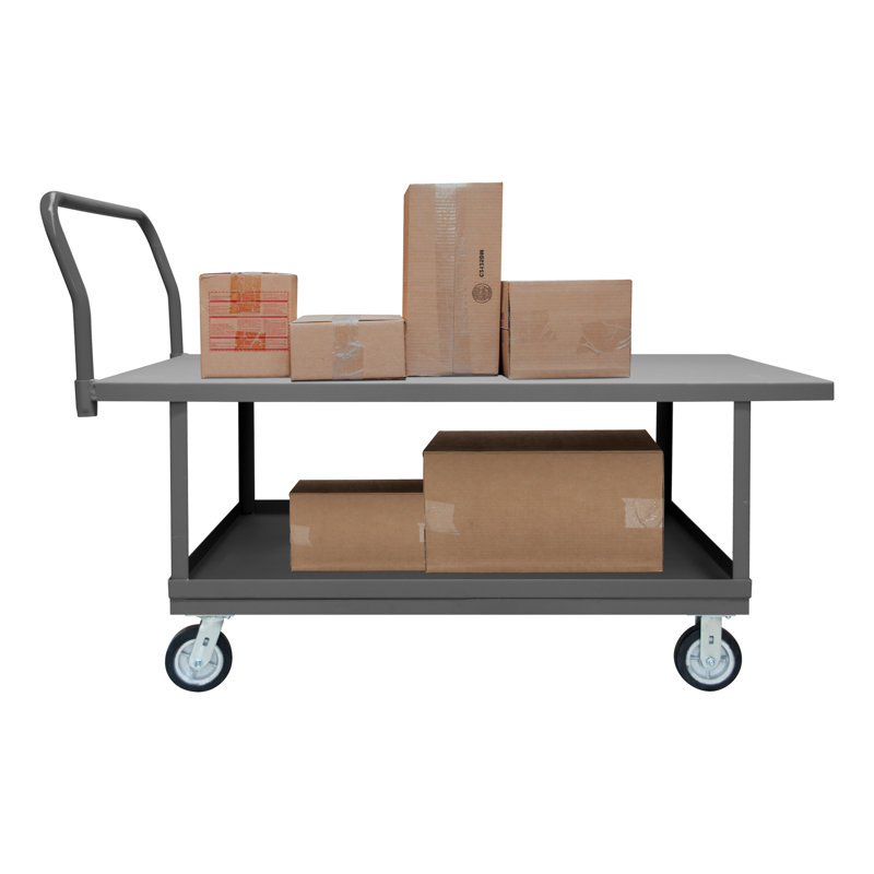 2000 lb Chariot plate-forme à 2 lèvres en duvet, H 42,31 po x l 51,63 po x P 30,38 po