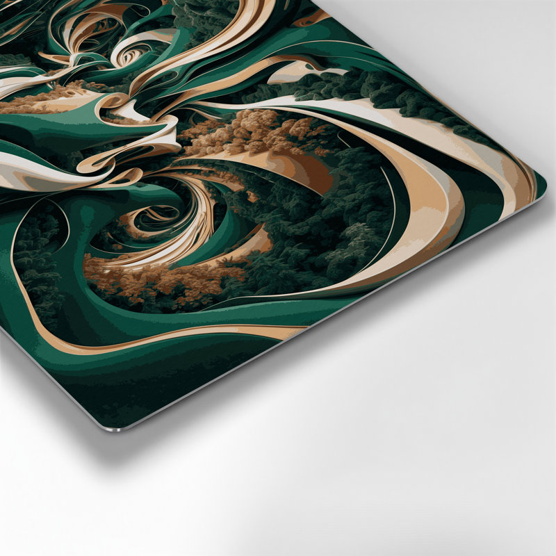 «Biomorphic Abstraction 90», art mural en métal vert, H 12 po x l 18 po
