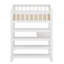 Structure de lit mezzanine avec tablettes de rangement et bureau sous le lit-468688301