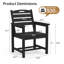 Chaises de salle à manger d'extérieur Hdpe, chaise de patio toutes saisons avec accoudoirs larges-1628769499