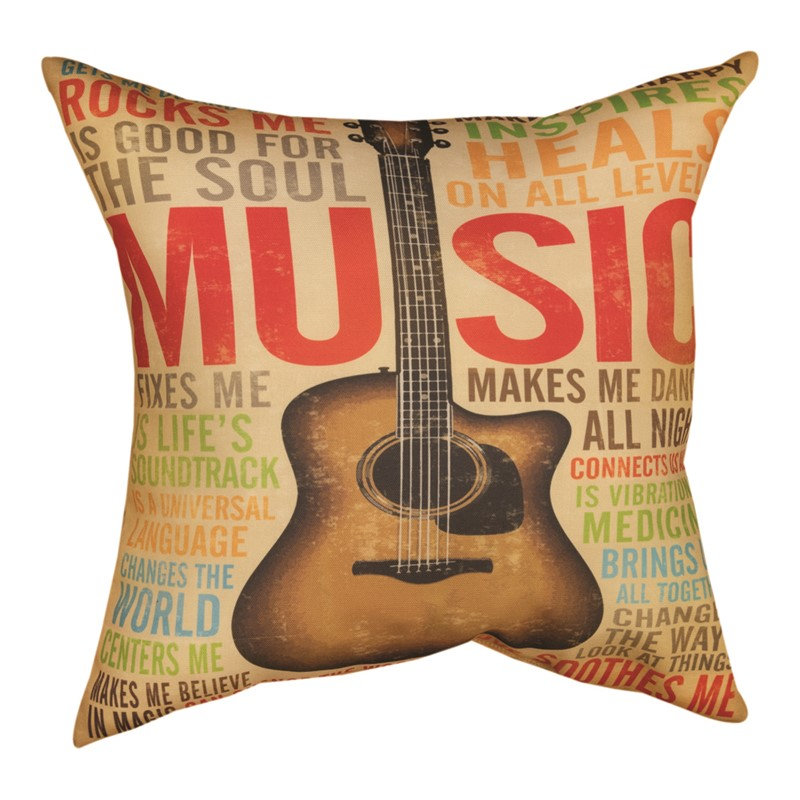 Manual Woodworkers & Weavers 18" Brown Square Polyester Climaweave Decorative Throw Pillow