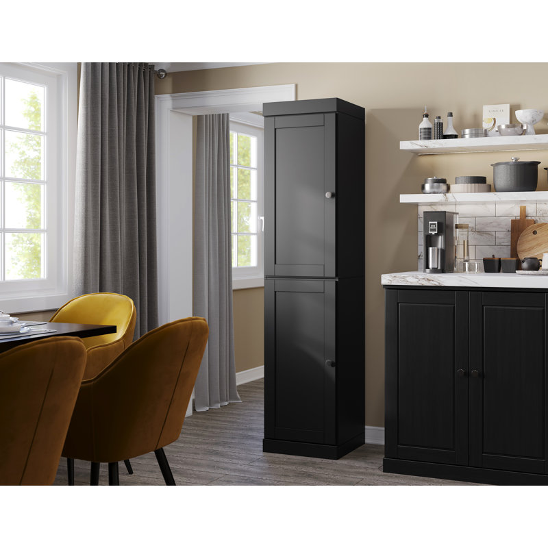 Garde-manger Palace 100% bois massif 16,5 po avec portes Shaker et tablettes réglables Palace Imports, Noir