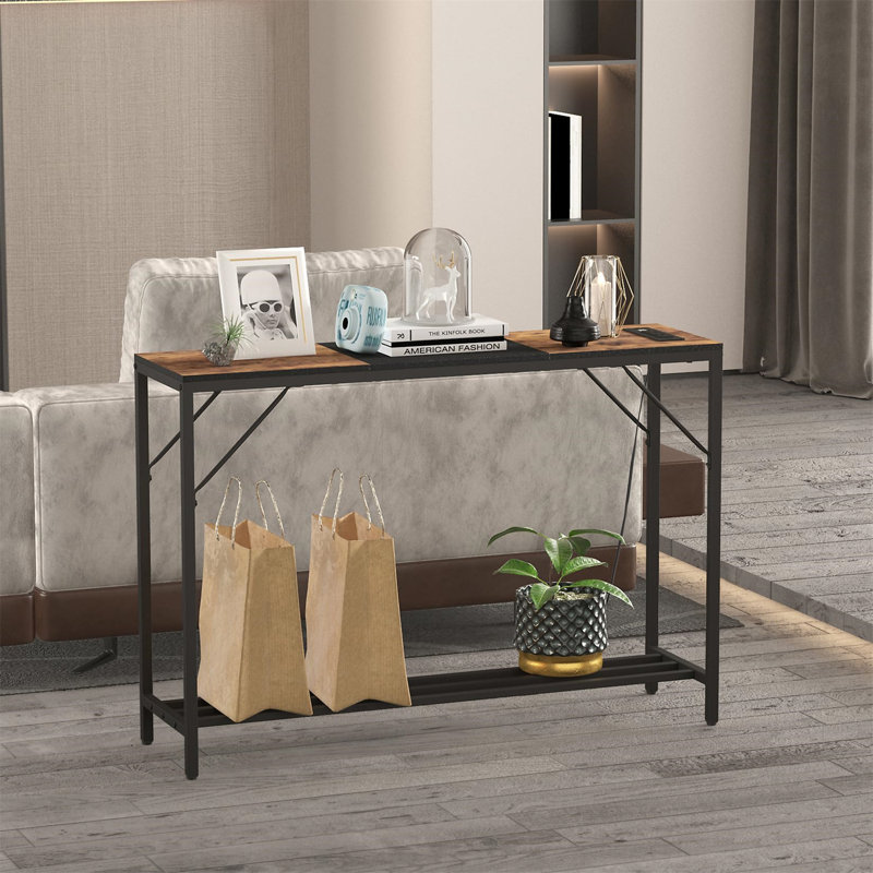Fayma Console Table, Black, Black