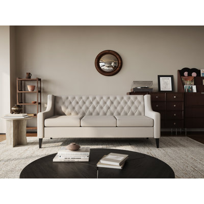 78.75'' 3-Seater Sofa, Mid-Century Modern Upholstered Couch With Button Tufted Backrest& Comfy Cushions