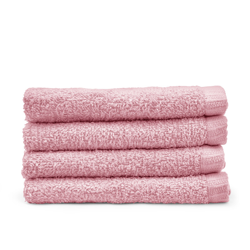 Quick Dry Cotton Face Cloth 4 Pack, Pink