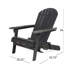 Chaise en bois gris foncé avec design pliable et porte-gobelets, 33,97 po H, 36,15 l, 30,8 P, 21,9 lb, pour les terrasses de terrasse extérieures avec capacité, profondeur, largeur, hauteur, cour arrière-994441159