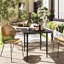 Table de salle à manger de patio 31,5 "pour 4 personnes, table d'extérieur carrée en métal, noir