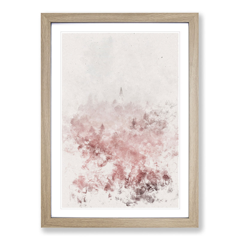 Church in an Italian Forest - Picture Frame Painting Print, Oak Framed, 33cm H x 24cm W x 2cm D