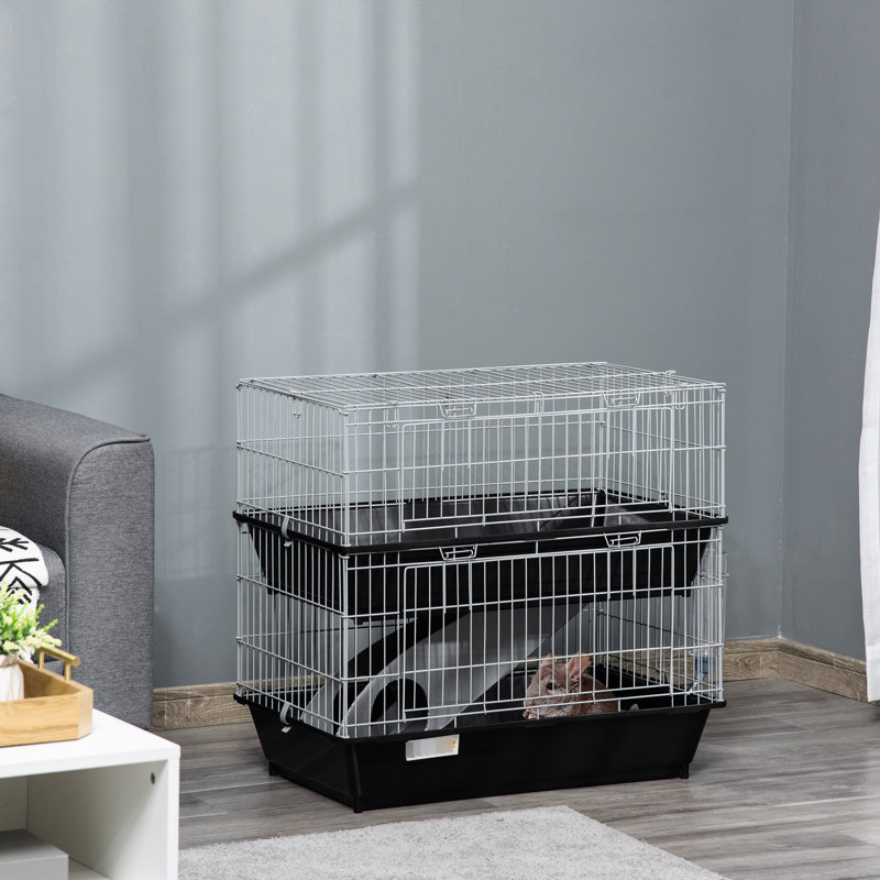 Cage pour 2 petits animaux avec base en métal - animal noir fait de
