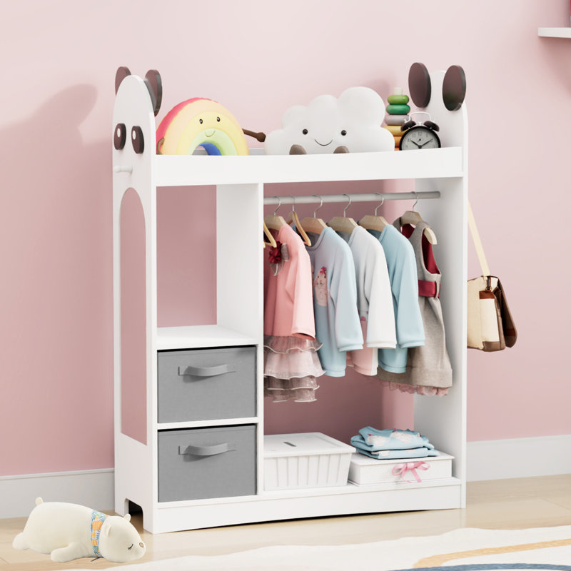 0 Door Manufactured Wood Wardrobe, White