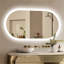 Kuron Oval Lighted Metal Framed Wall Mounted Bathroom / Vanity Mirror in Aluminum Alloy-1353364483