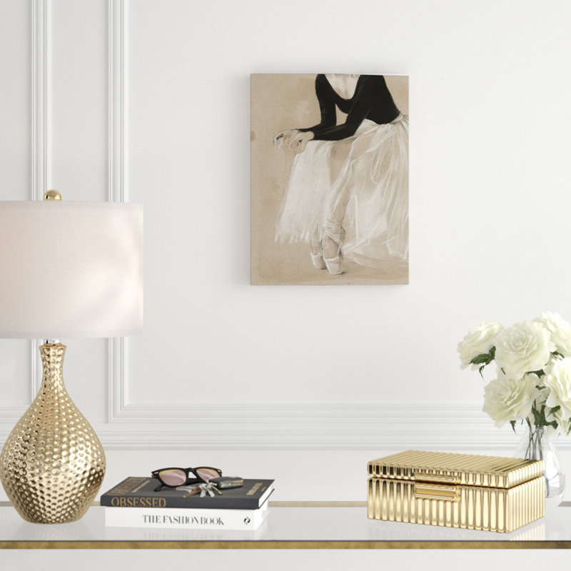 « ballet study i », peinture sur toile, Toile tendue, H 16 po x l 12 po x P 1,25 po