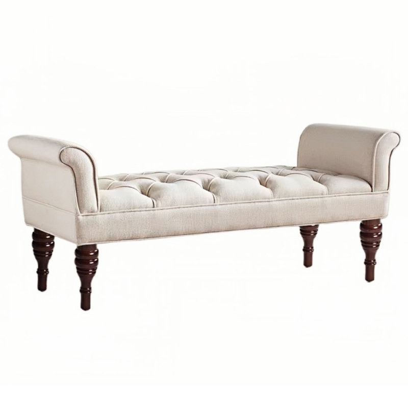 Banc de rangement Laiza, Blanc cassé, H 20,47 po x l 70,86 po x P 19,68 po