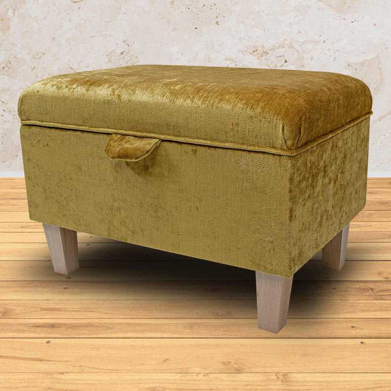 50.8cm Wide Rectangle Solid Colour Footstool Ottoman with Storage