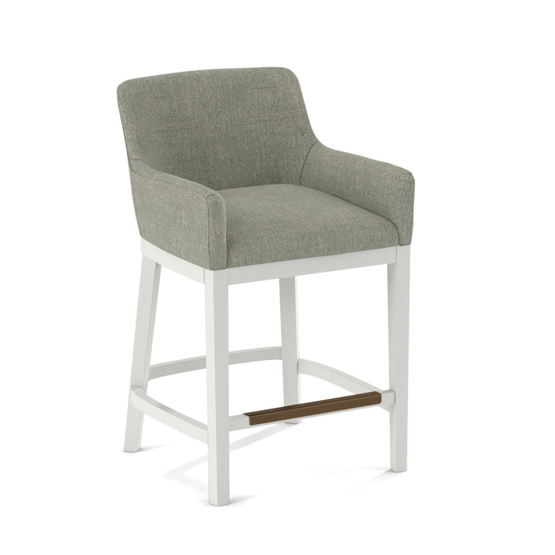 Upholstered Stool, White, 61687-88