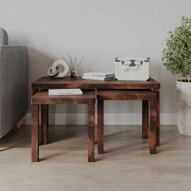 3 - Piece Living Room Table Set, Rustic Brown